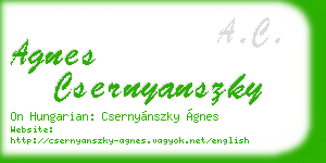 agnes csernyanszky business card