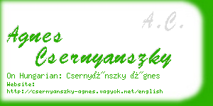 agnes csernyanszky business card